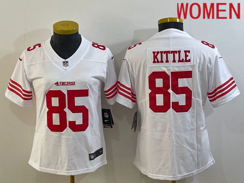 Women San Francisco 49ers 85 Kittle White New 2022 Nike Limited Vapor Untouchable NFL Jersey